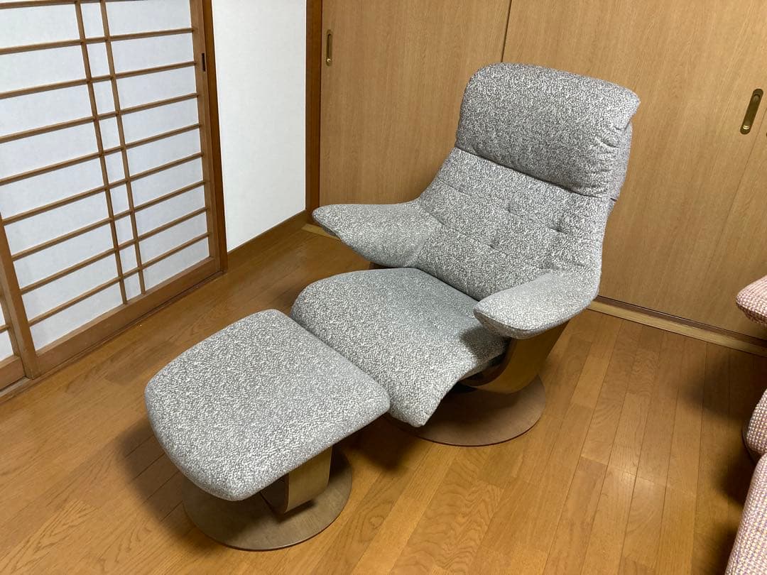 【セット売り】【オットマンのみ】リクライニングチェア ファブリック