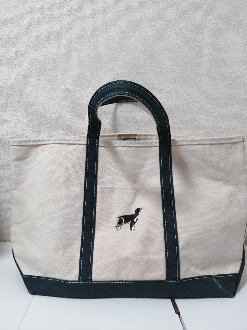 LLBean　ボート&トート　希少　ヴィンテージ　ホワイト×ダークグリーン