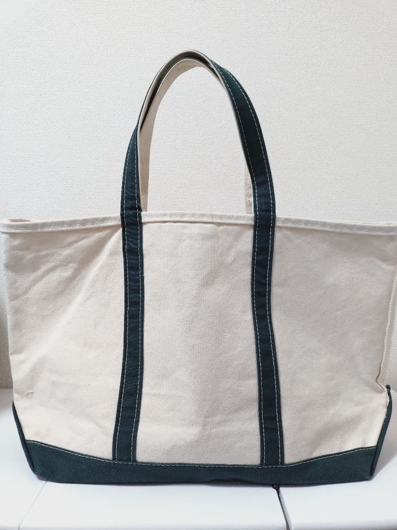 LLBean　ボート&トート　希少　ヴィンテージ　ホワイト×ダークグリーン