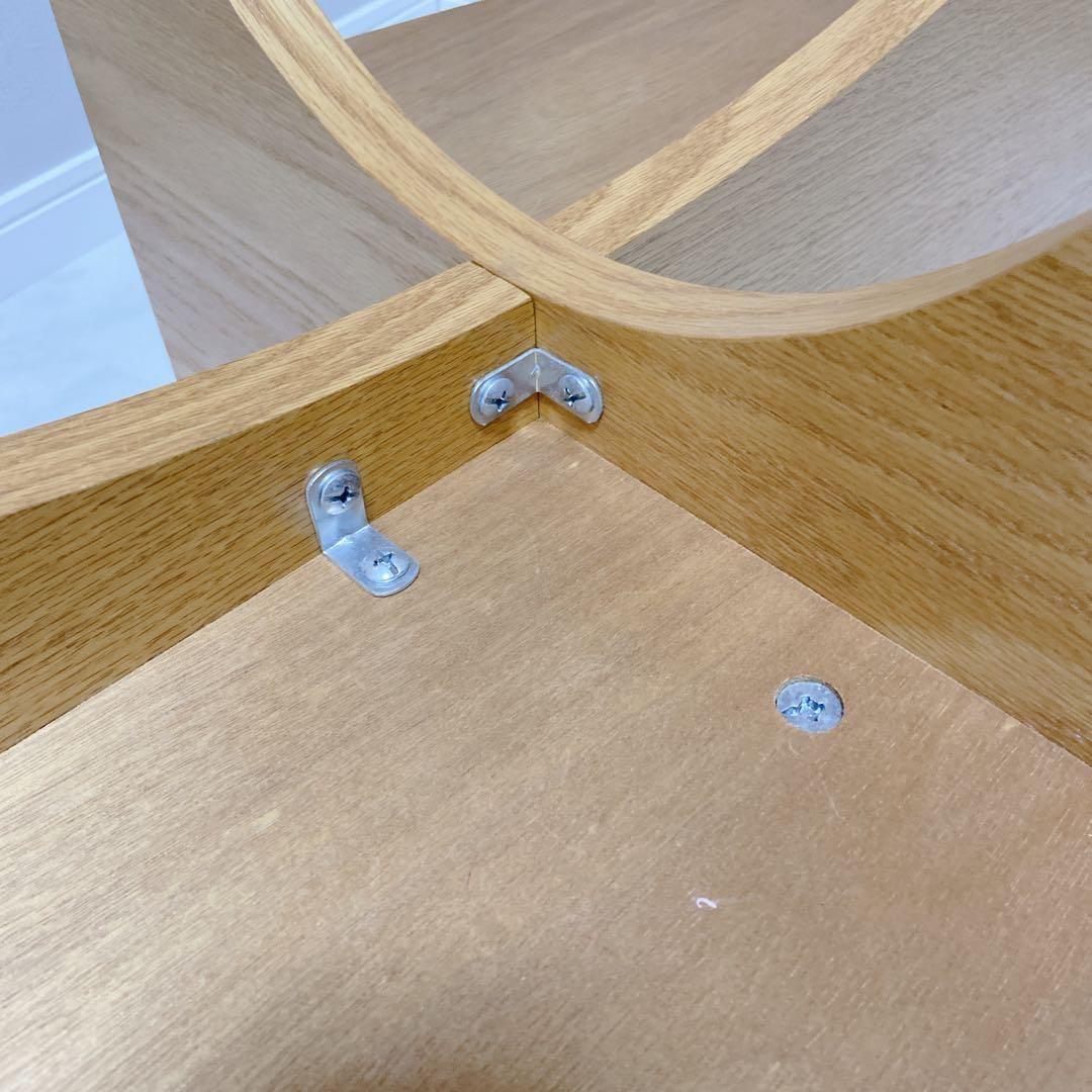 東谷 LE-454NA ガラストップ オーバルテーブル ナチュラル 美品