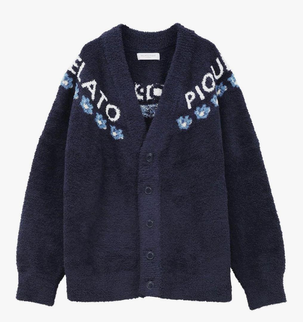 GELATO PIQUE ベビモコフラワージャガードカーディガン