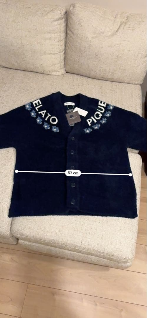 GELATO PIQUE ベビモコフラワージャガードカーディガン