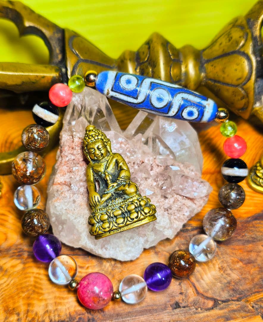 ★わかふぃん様★2点お纏め★希少な紫色★銀線★九眼天珠のブレス