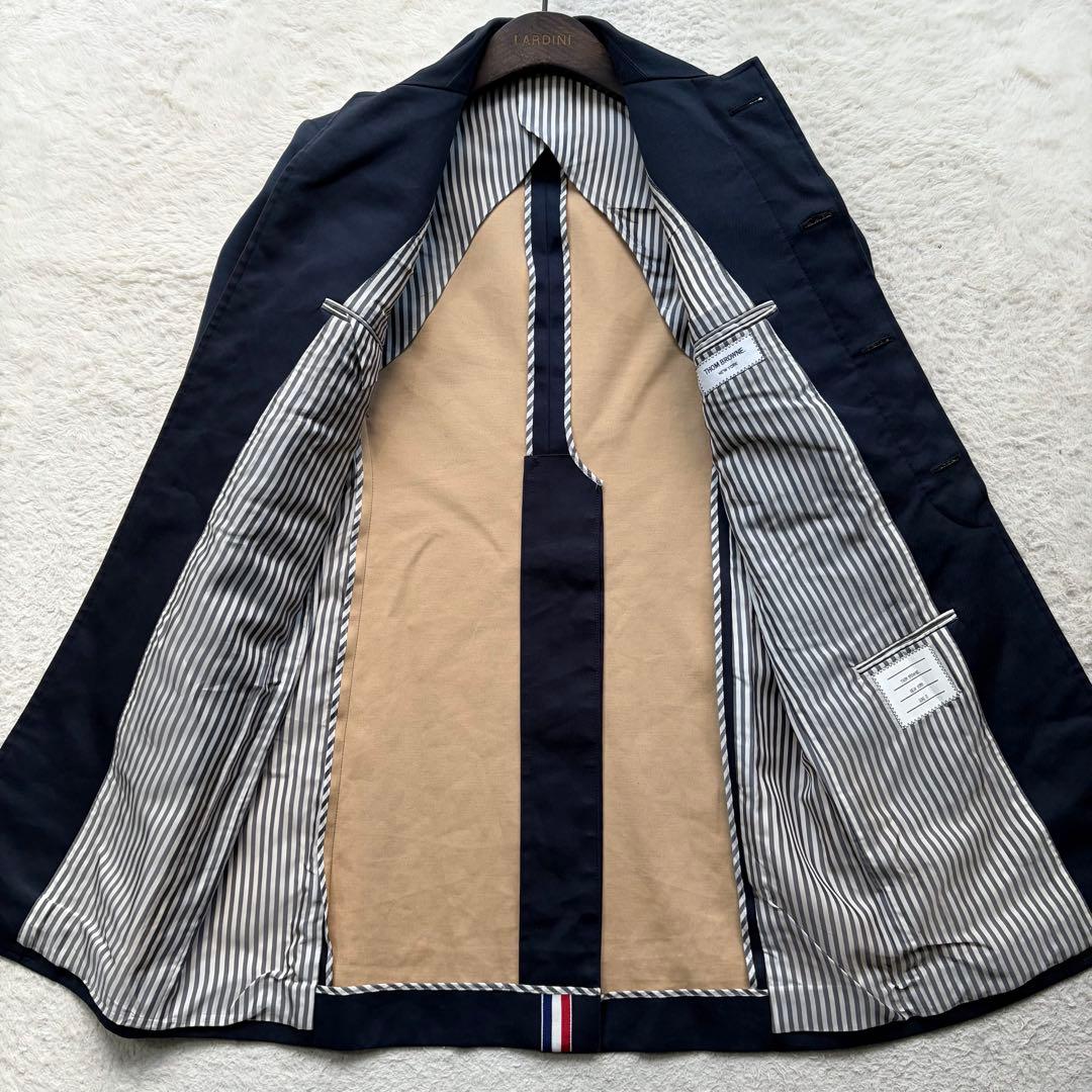 【美品】トムブラウン バルカラーコート ステンカラー トリコロール ネイビー S