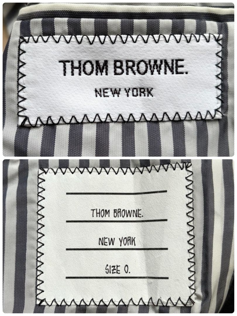 【美品】トムブラウン バルカラーコート ステンカラー トリコロール ネイビー S