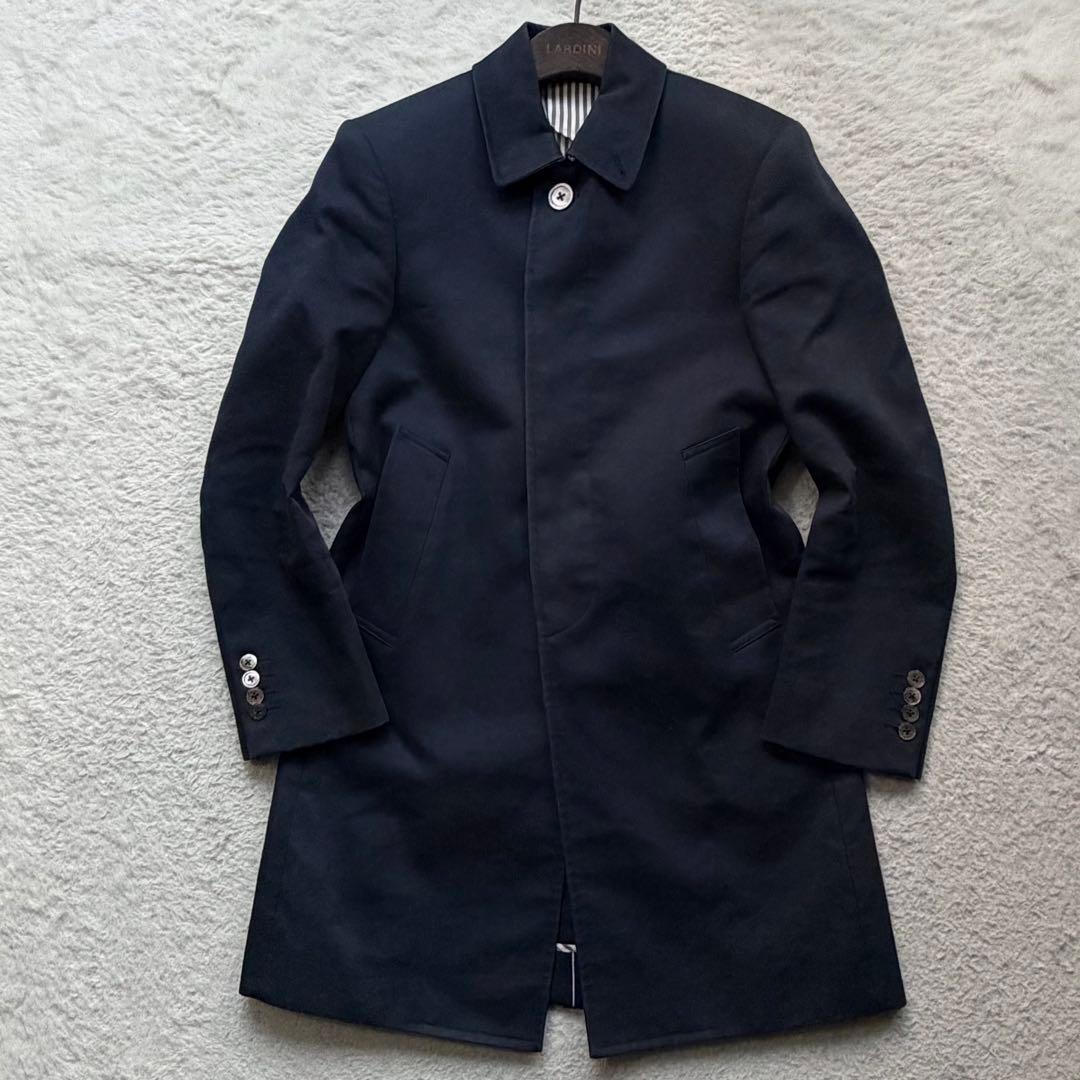 【美品】トムブラウン バルカラーコート ステンカラー トリコロール ネイビー S
