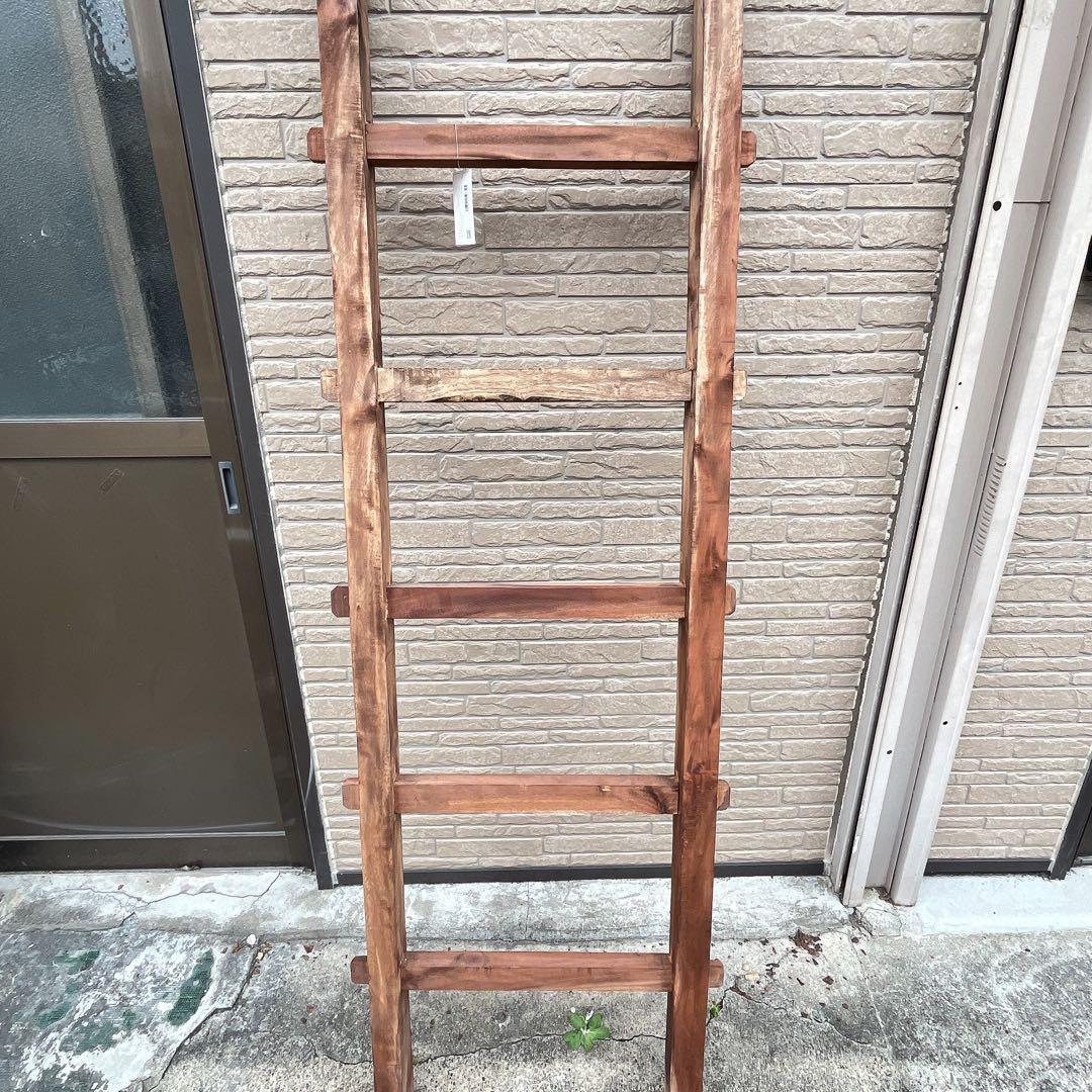 ①木製 梯子 ハシゴ インテリア 輸入家具