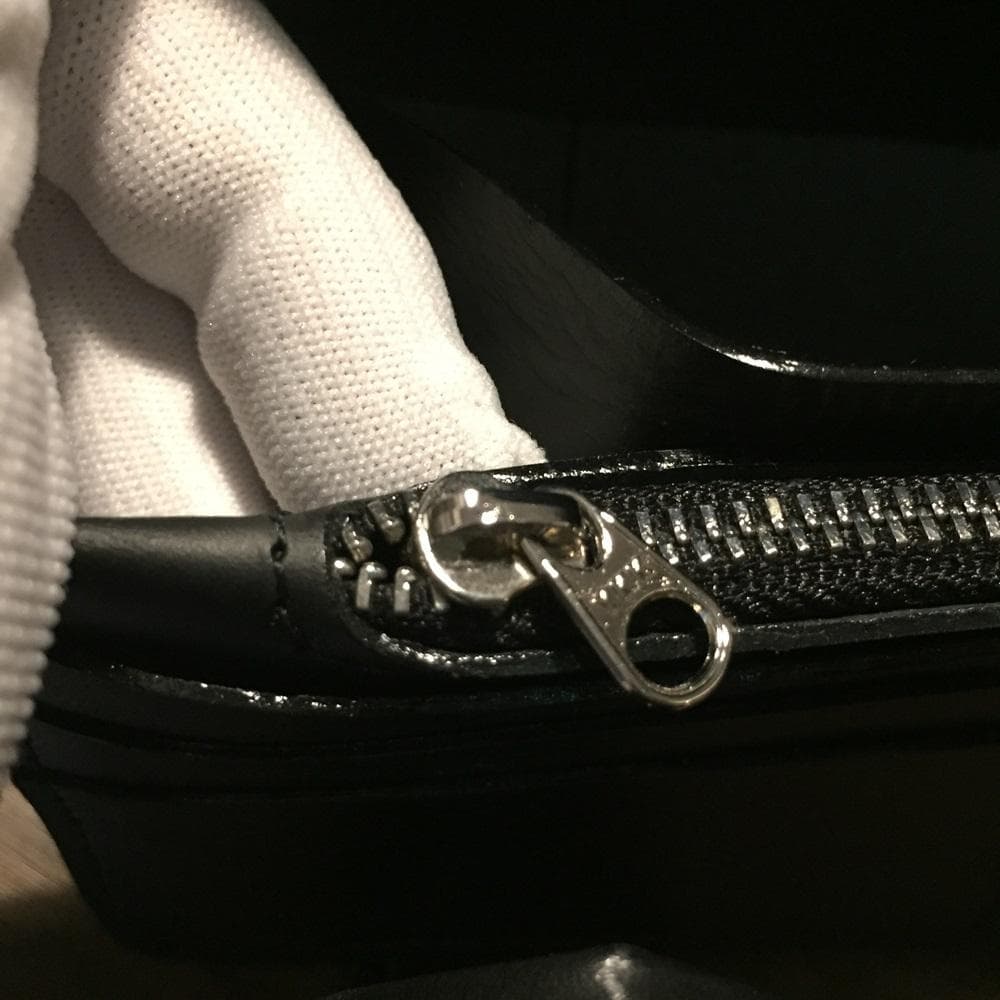 新品！高級‼クールなオールブラック！クロコダイル ワニ本革 バイカーズウォレット