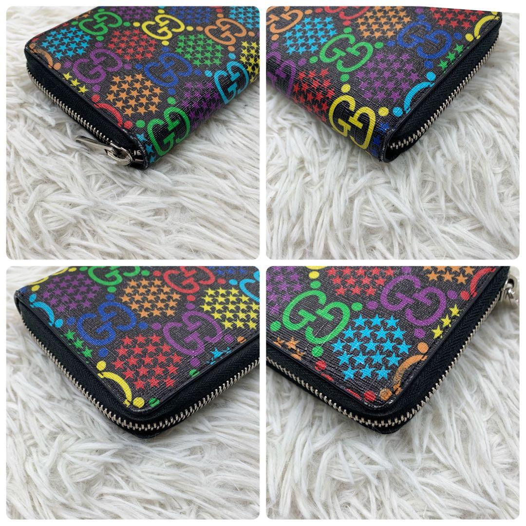 【✨極美品✨】グッチ サイケデリック ラウンドジップ 長財布 マルチカラー