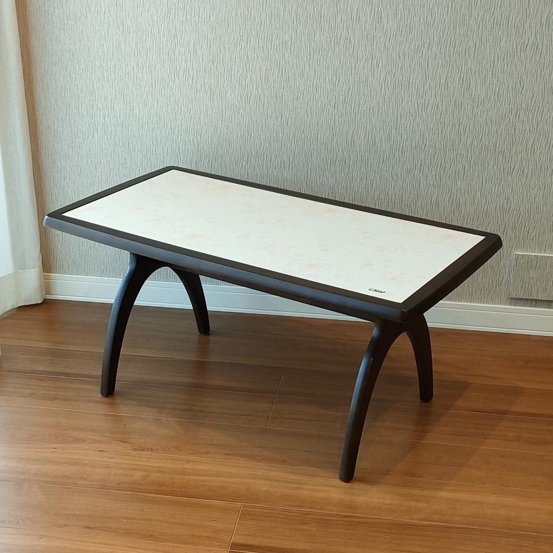 カリモク　サイドテーブル　センターテーブル　花柄　リビングテーブル