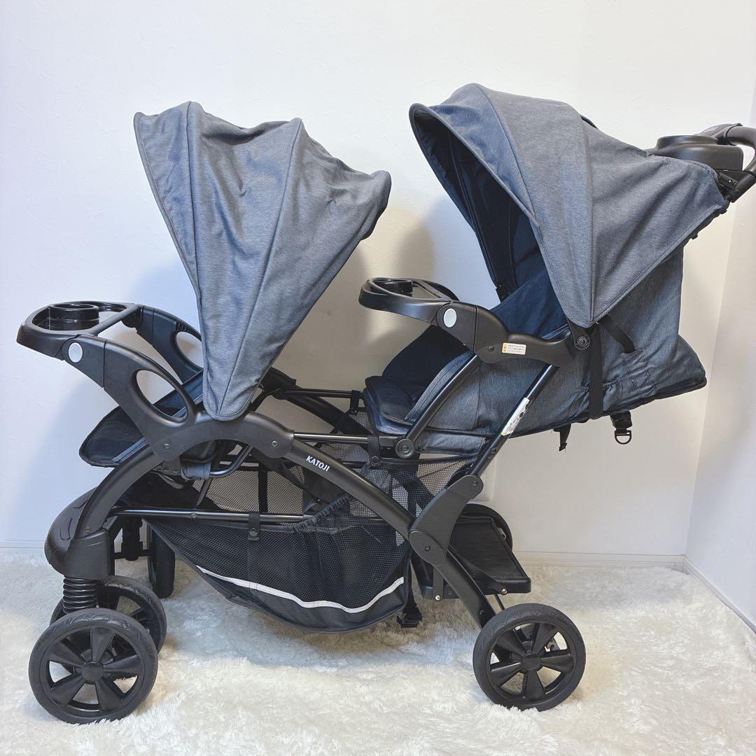 【美品】KATOJI カトージ 二人乗り ベビーカー 二人でゴーDX 二人乗り