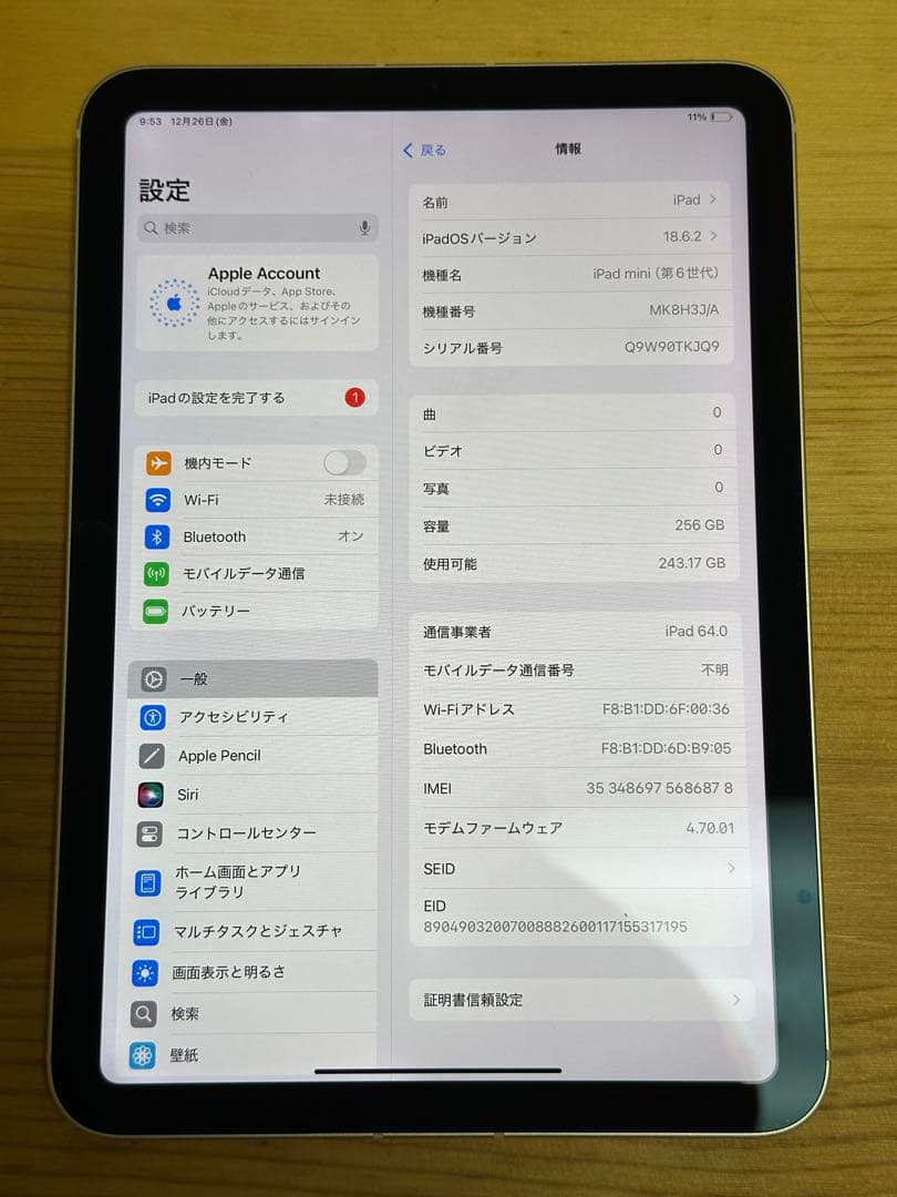 iPad mini6 Wi-Fi+Cellular 256GB スターライト