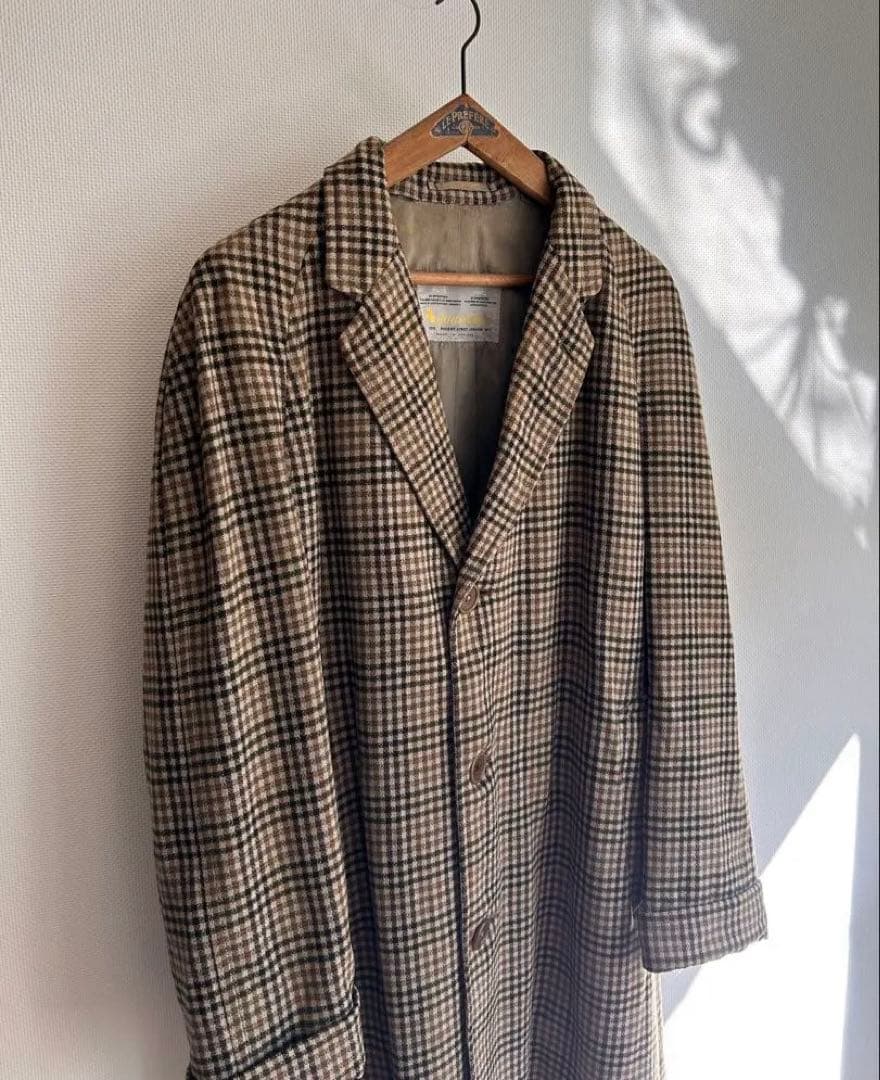 40s50s アクアスキュータム　織柄　ウールコート