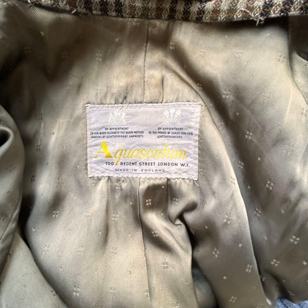 40s50s アクアスキュータム　織柄　ウールコート