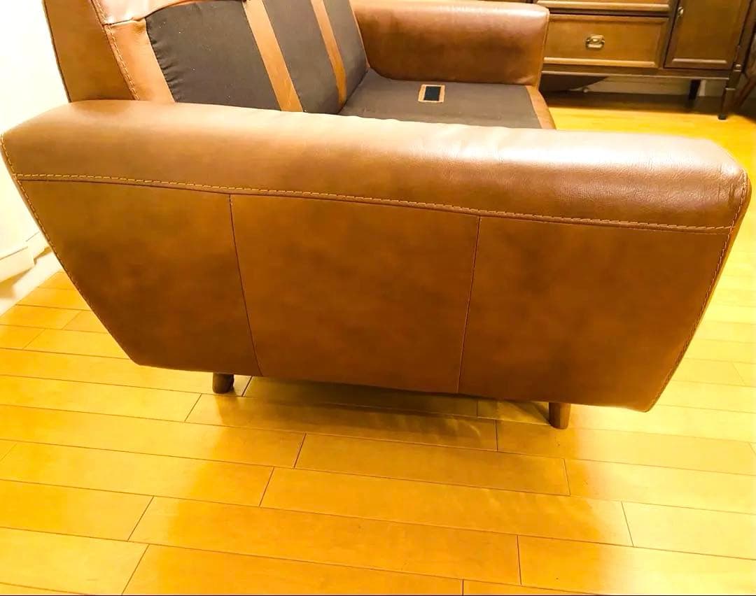 ✨引越し整理品✨【ウニコ】MOLN レザーソファー 3人掛け ダークブラウン