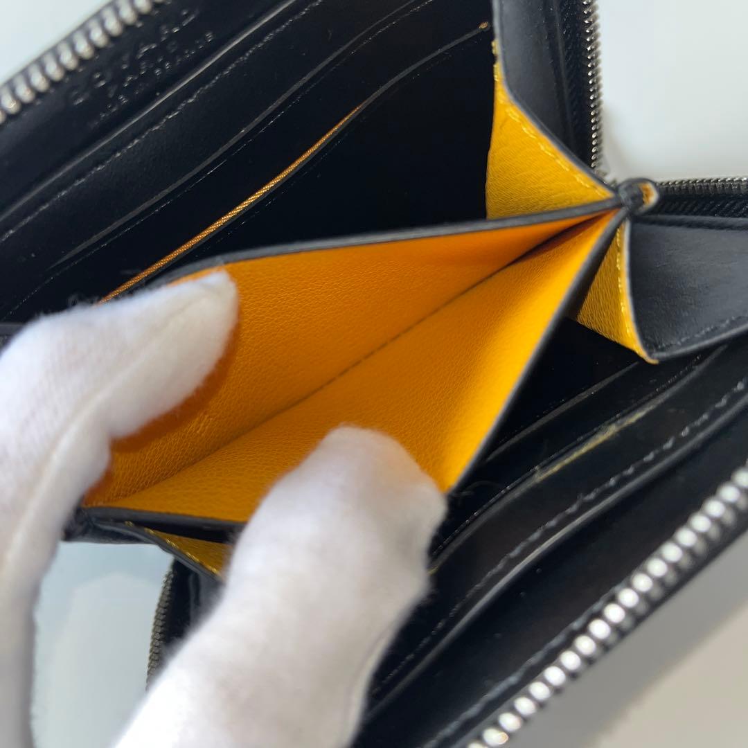 ゴヤール　マティニョン PM ウォレット　ラウンドジップ　レザー　黒　ブラック