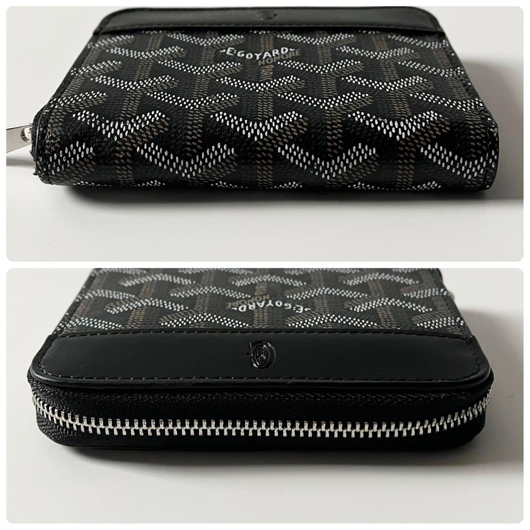 ゴヤール　マティニョン PM ウォレット　ラウンドジップ　レザー　黒　ブラック