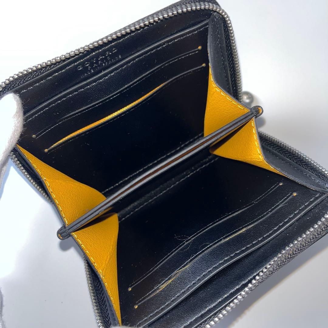 ゴヤール　マティニョン PM ウォレット　ラウンドジップ　レザー　黒　ブラック