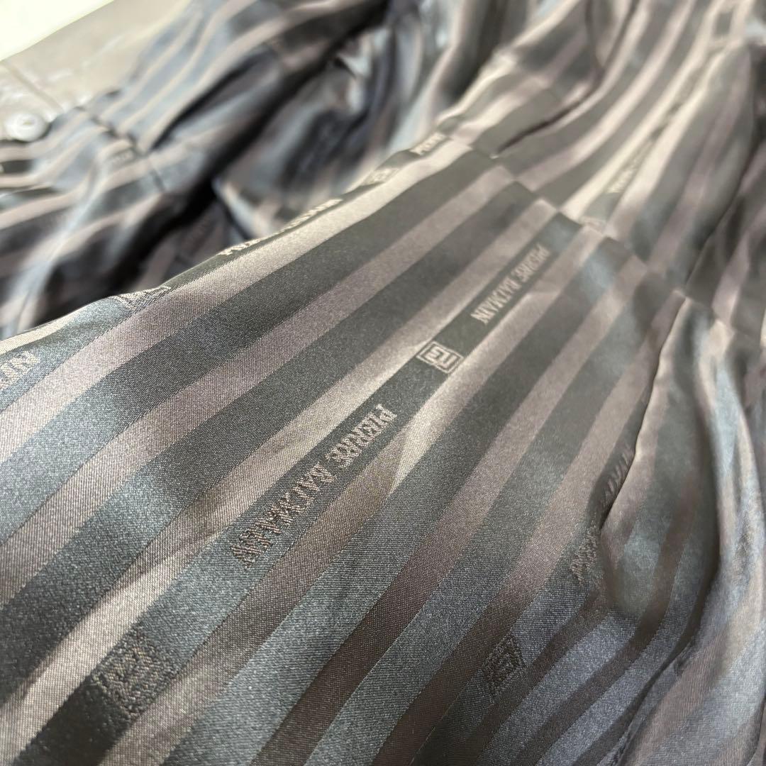 PIERRE BALMAIN ラムレザー ノーカラージャケット 日本製 裏地柄