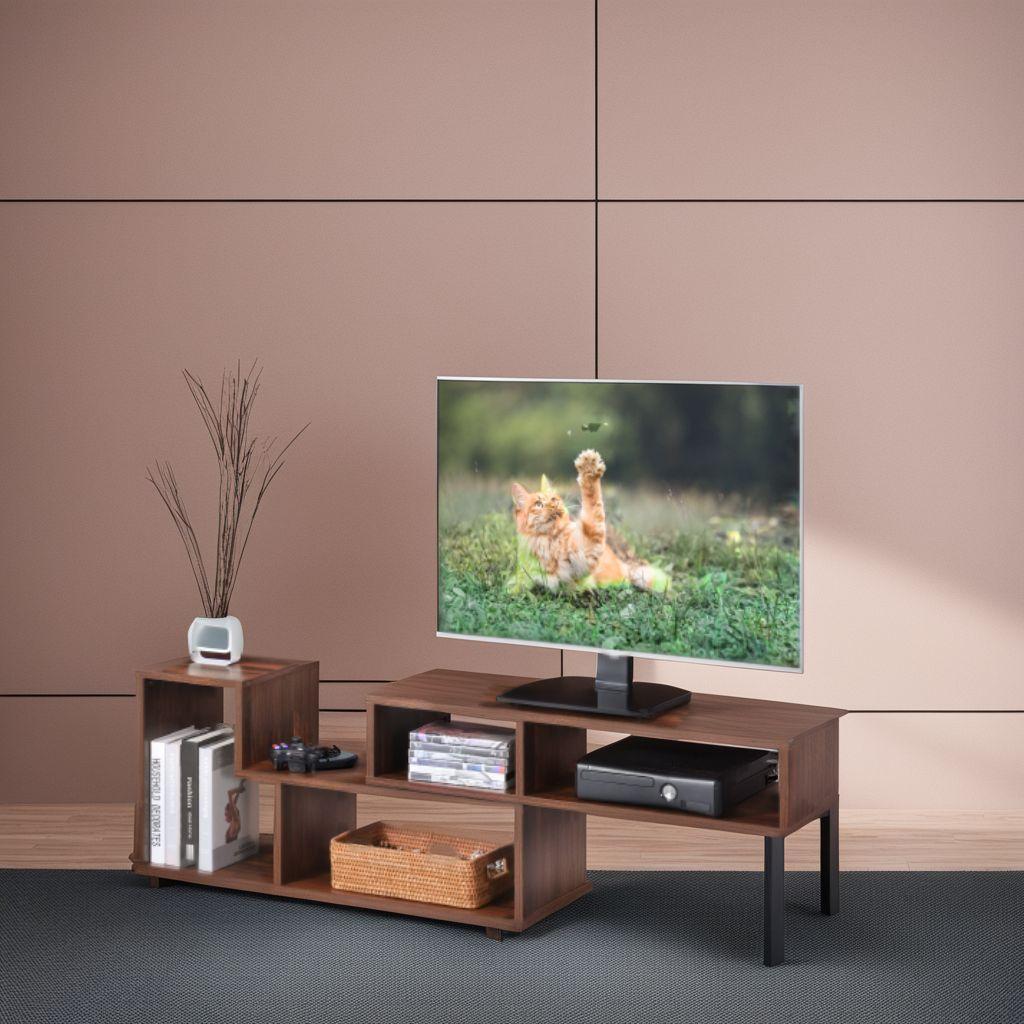 自在伸縮テレビボード 103-150cm 50インチ対応 角度調整 収納付