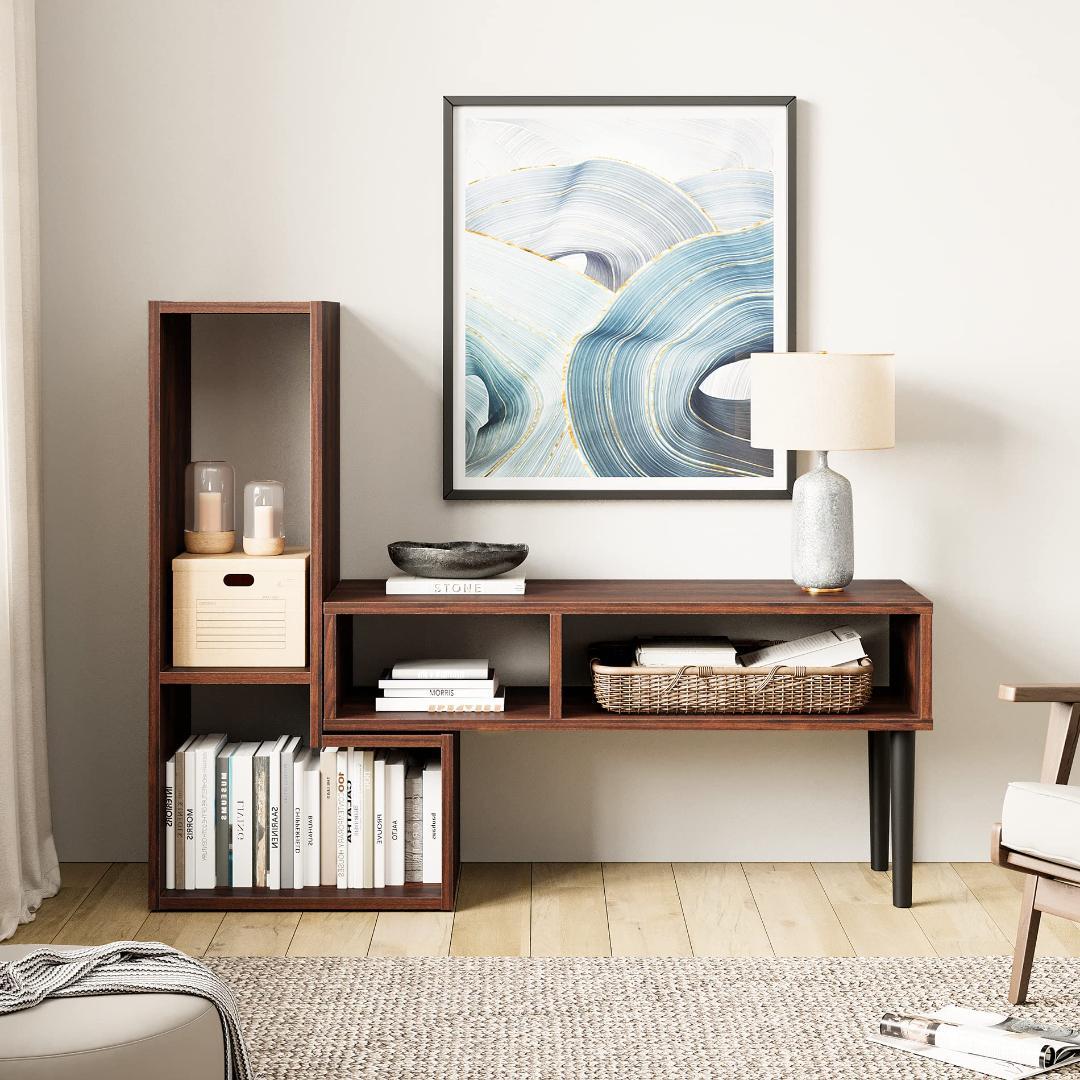 自在伸縮テレビボード 103-150cm 50インチ対応 角度調整 収納付