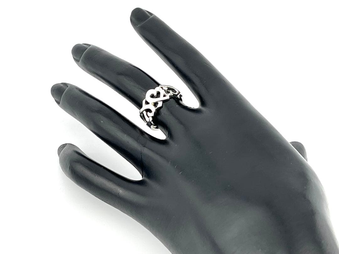 h924美品　ティファニー　トリプル　ラビングハート　リング　925約11.5号