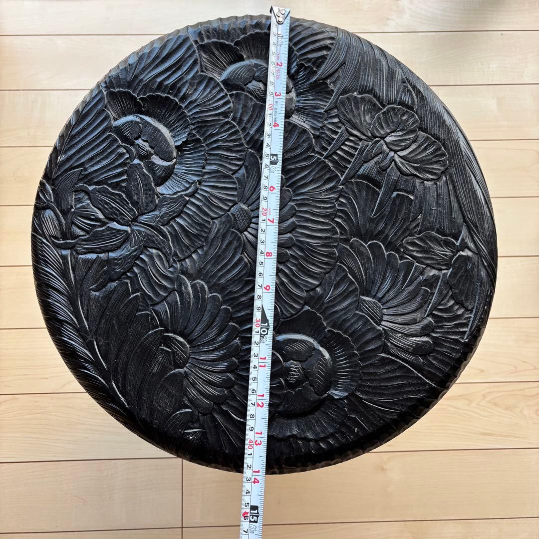 日光彫 丸テーブル サイドテーブル ミニテーブル 伝統工芸