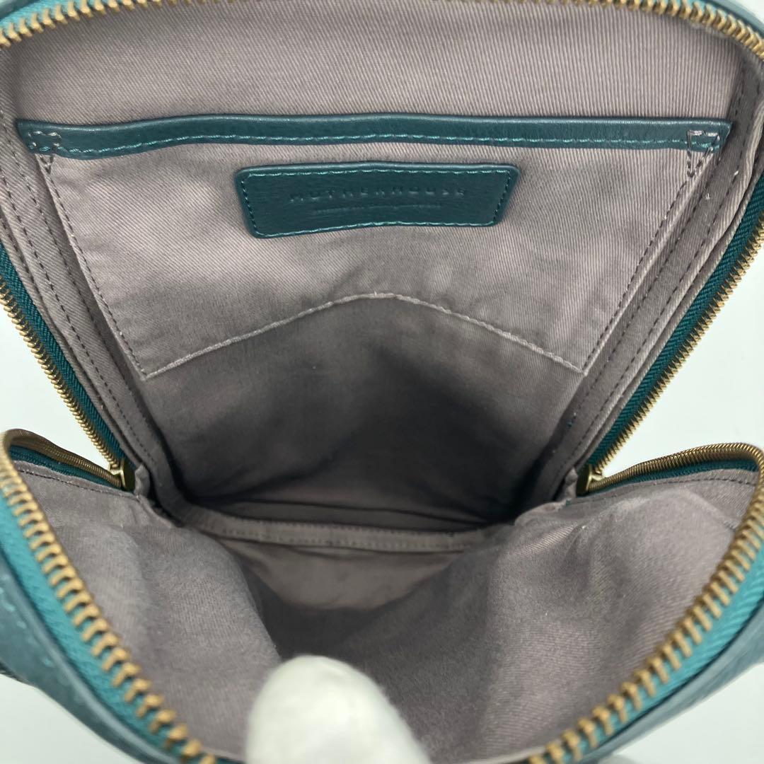 ⭐️極美品⭐️ マザーハウス カゼマトウ ボディバッグ シボ革 グリーニッシュブルー