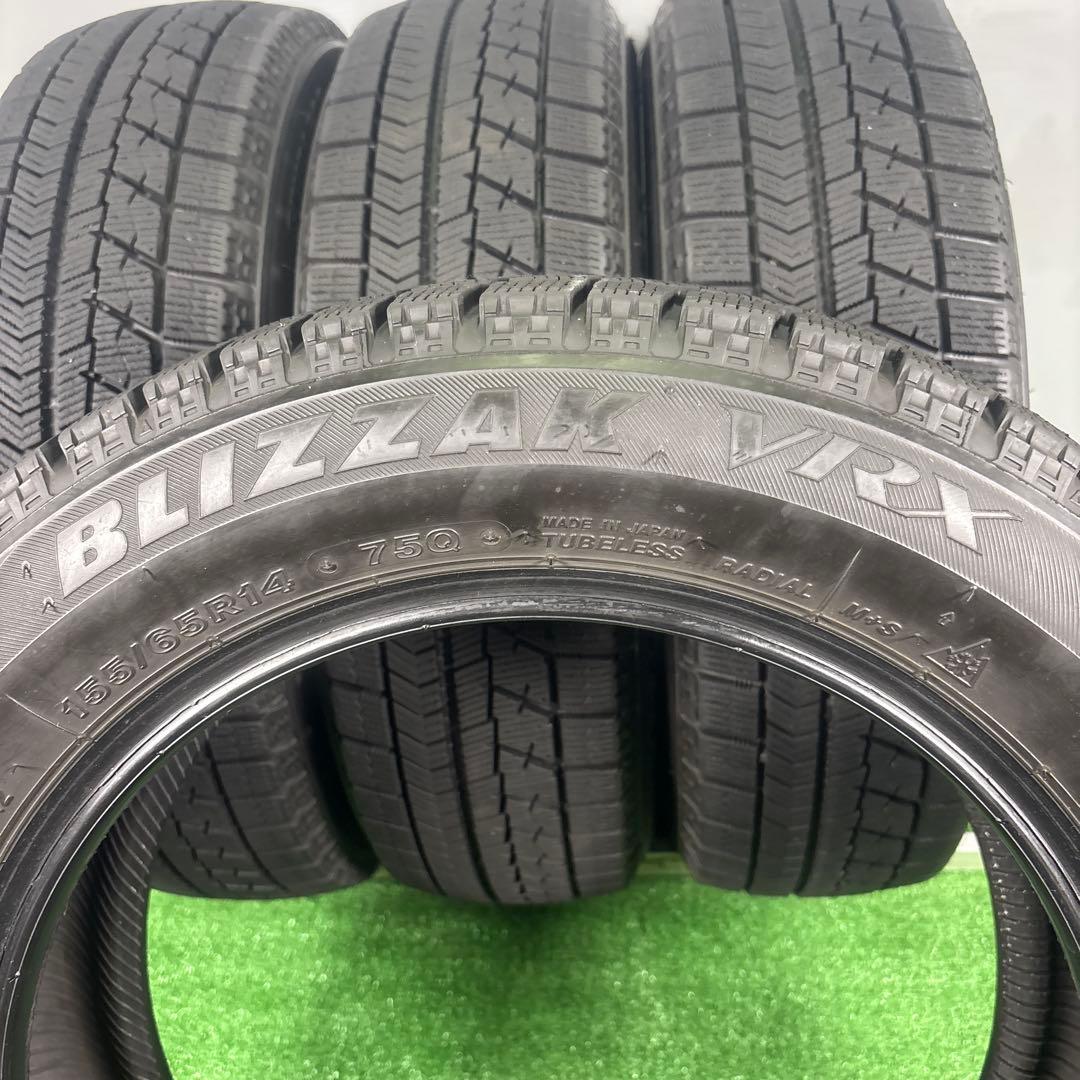 155/65R14 ブリヂストン VRX 4本 送料無料 冬タイヤ T1600