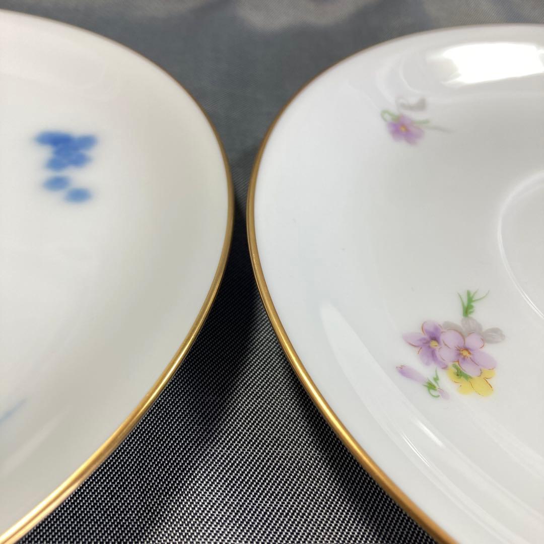 大倉陶園　すみれブーケ　ブルーブーケ　スープカップ　ダブルハンドル　花束　花