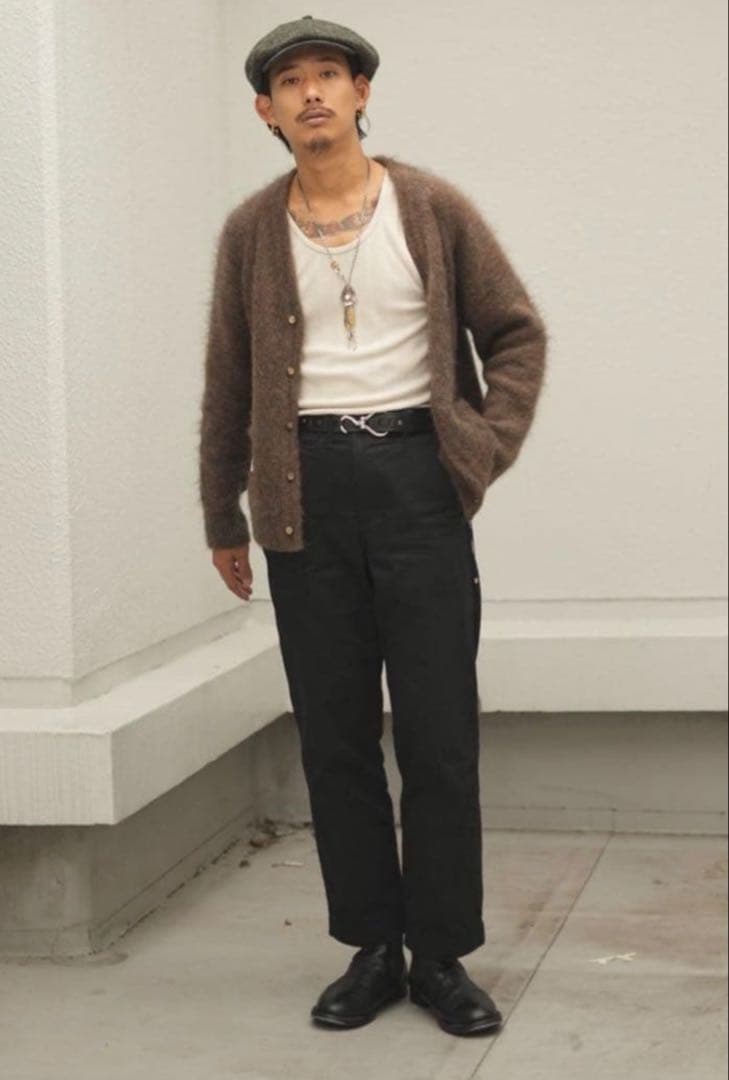 schott モヘア モヘヤ カーディガン ブラウン Lサイズ