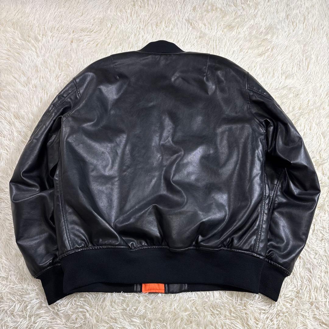 ✨美品✨ 希少XL アルファ MA-1 合皮レザージャケット ALPHA