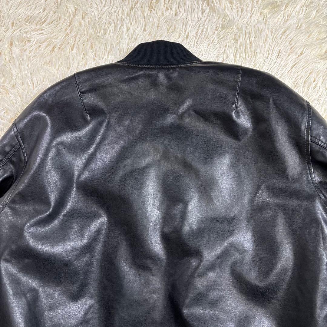 ✨美品✨ 希少XL アルファ MA-1 合皮レザージャケット ALPHA