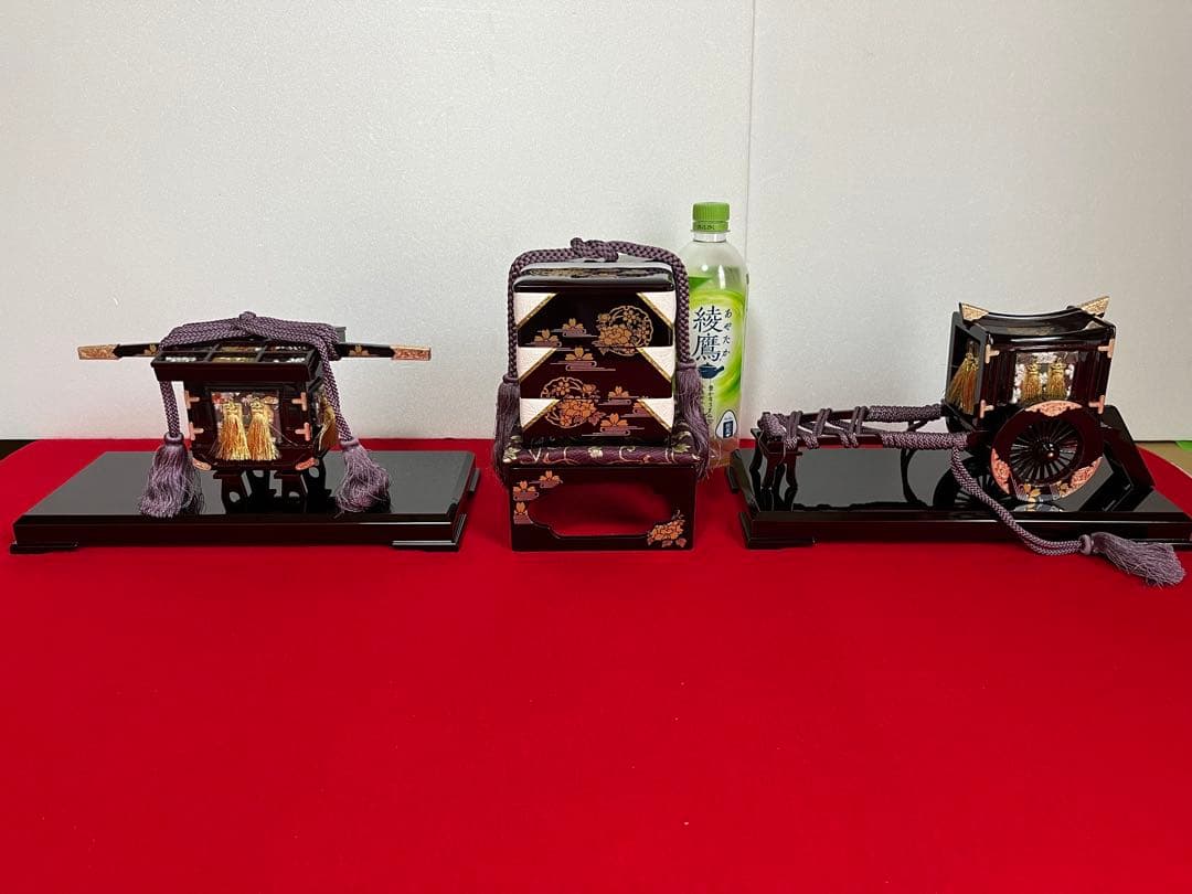 35号　高級溜塗重箱牛車お籠セット