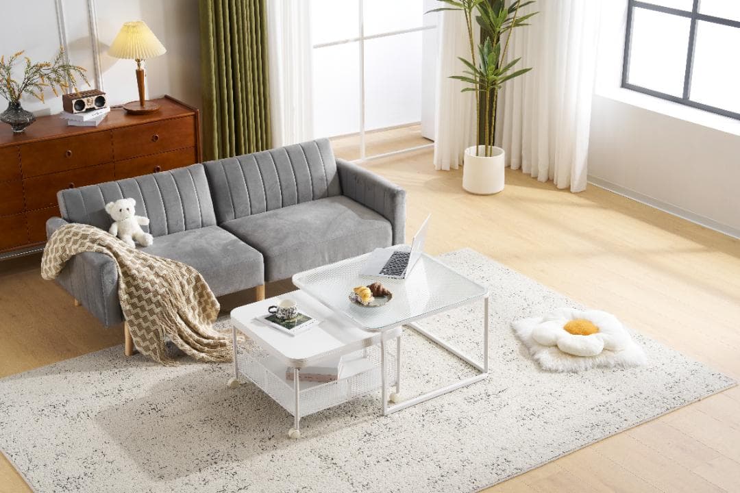 新品2点セット❣ ガラステーブル センターテーブル ガラス天板 リビングテーブル