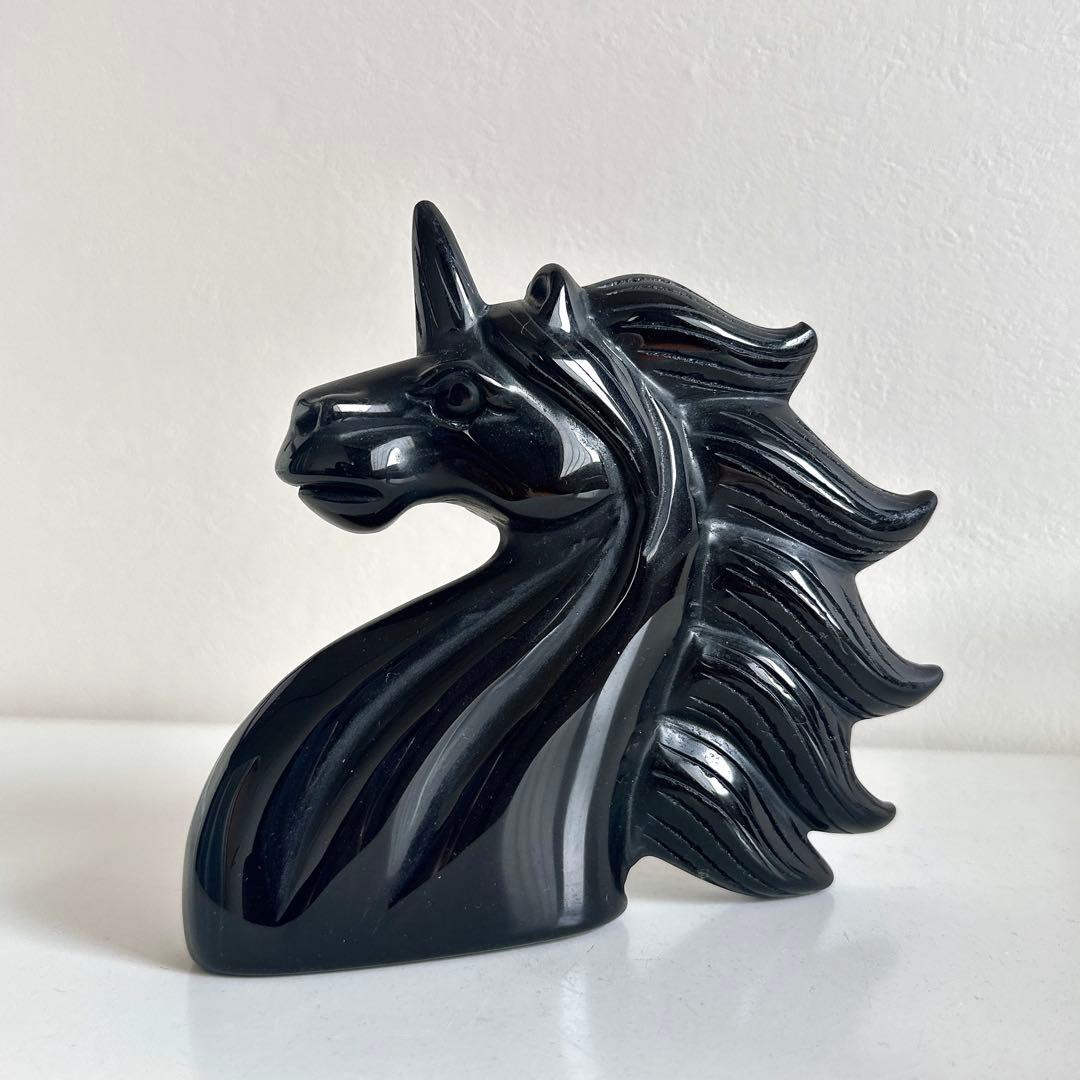 超美人✨オブシディアン　黒曜石　ユニコーン　天然石　置物