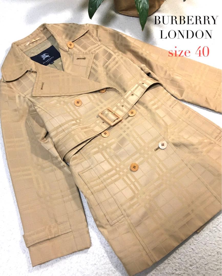 美品　バーバリーロンドン ノバチェック　トレンチコート　サイズ40