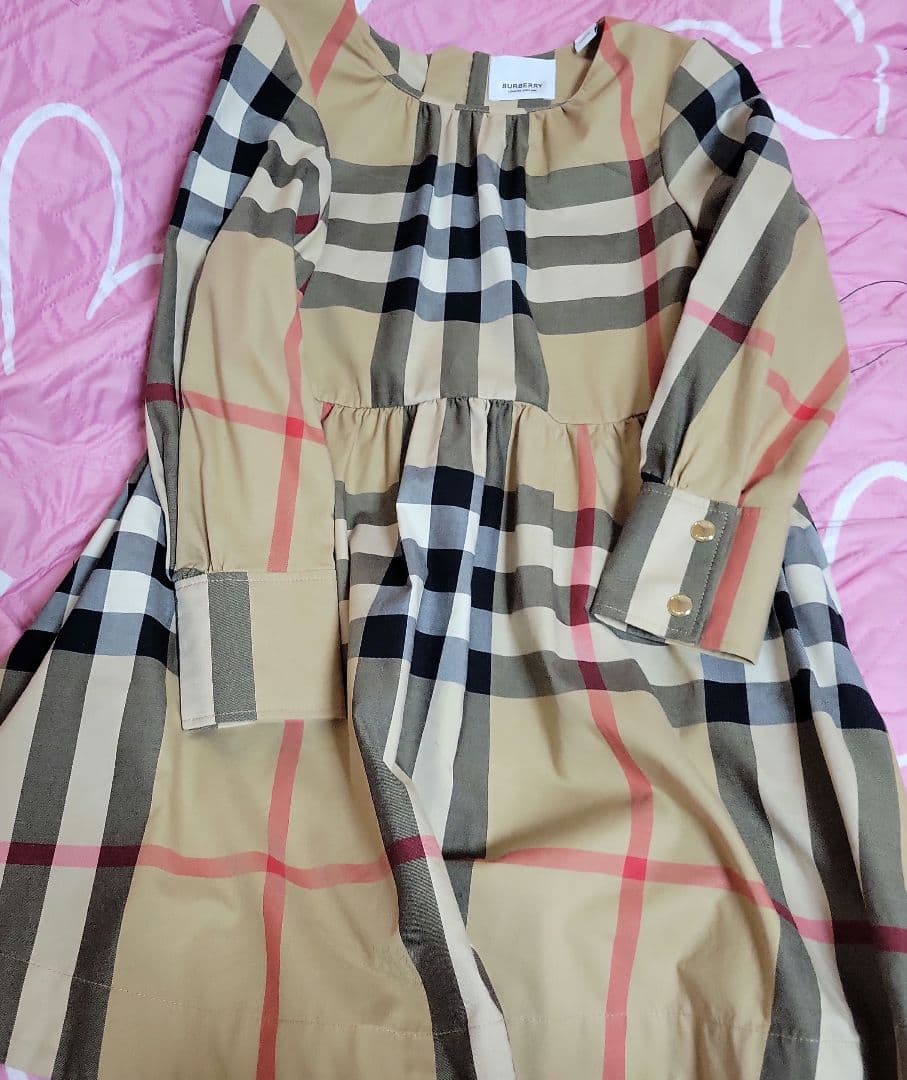 BURBERRY チェック柄 長袖ワンピース6サイズ 116cm