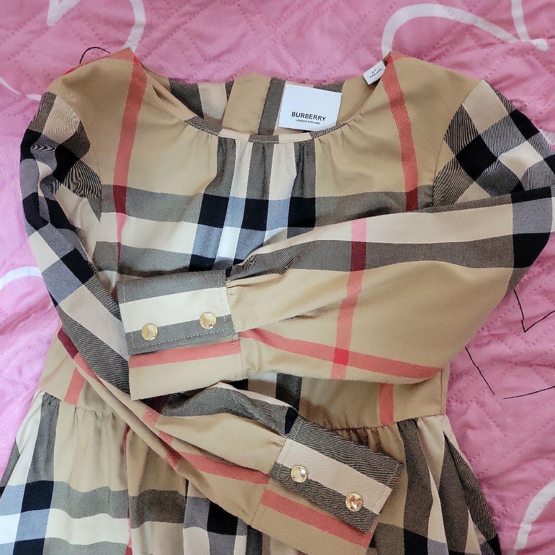 BURBERRY チェック柄 長袖ワンピース6サイズ 116cm