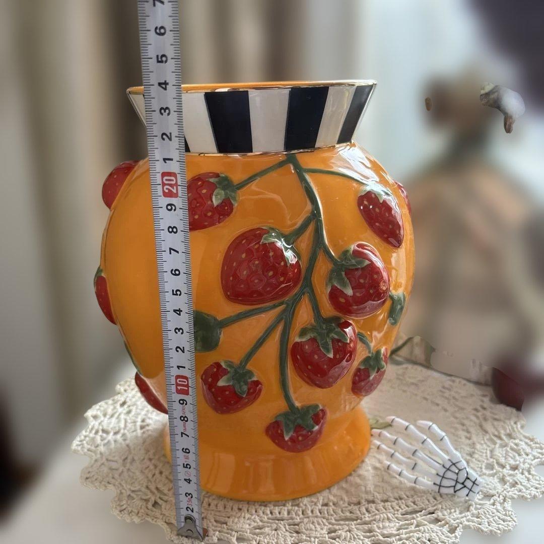 MacKenzie-Childs 26年新商品いちごとオレンジデザイン花瓶セット
