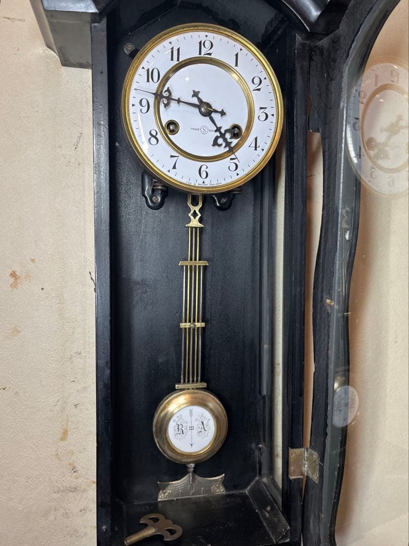 精工舎　ひさご　柱時計　古時計　振り子　ユンハンス　ゼンマイ　ボンボン　レトロ