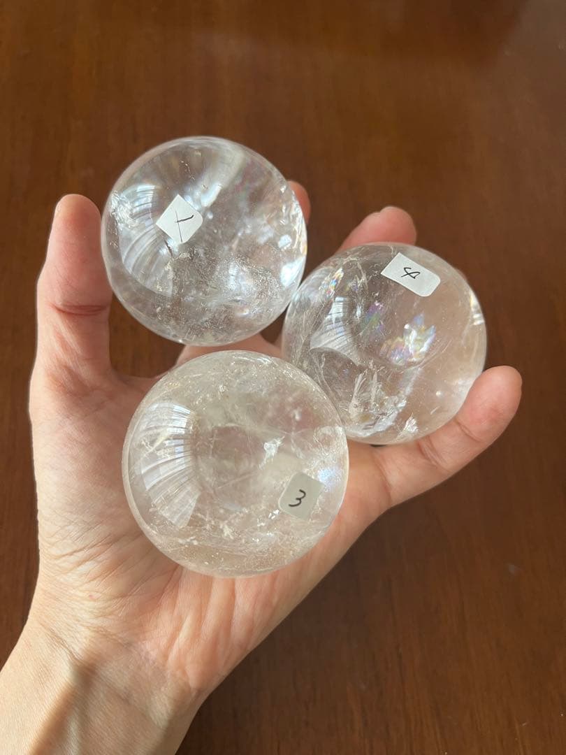 クリアクォーツ　水晶　スフィア　3個セット
