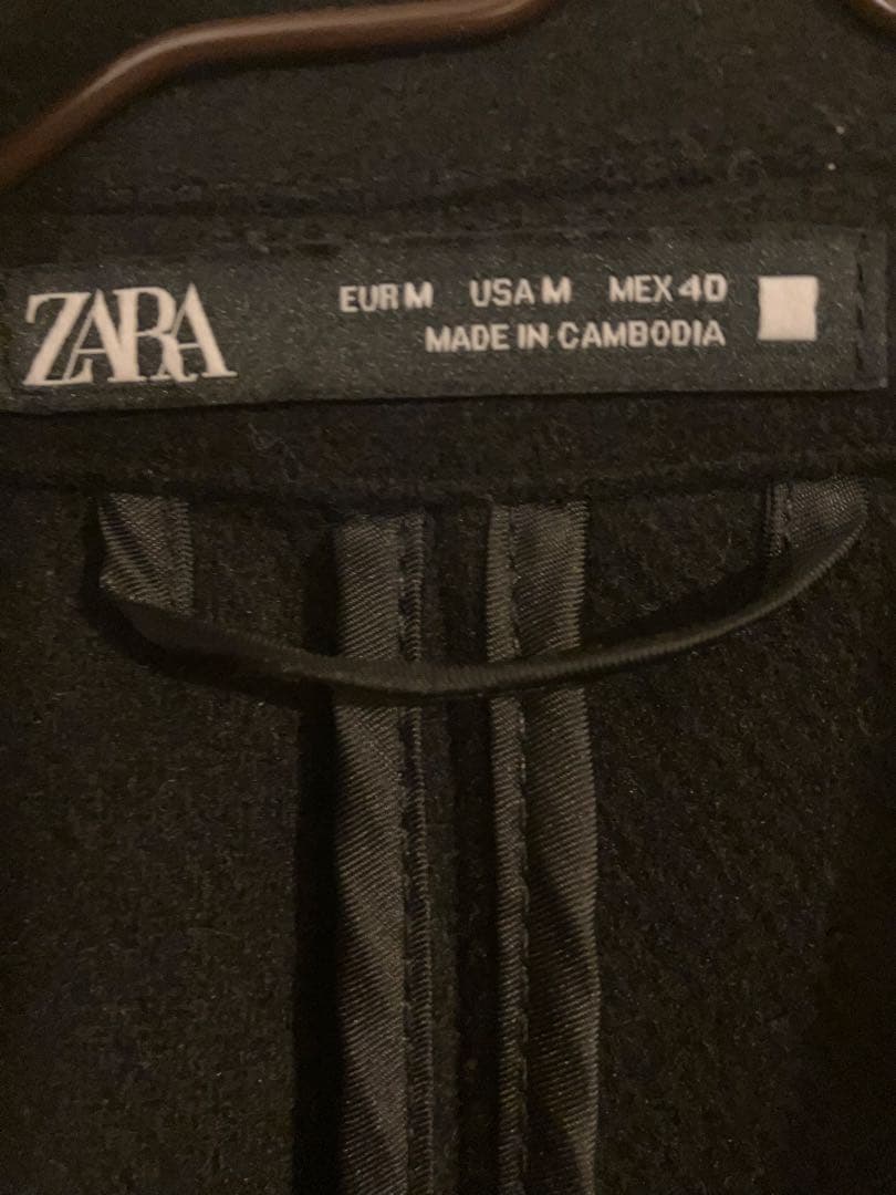 ZARA ウールレギュラーフィットコート　Mサイズ　ブラック