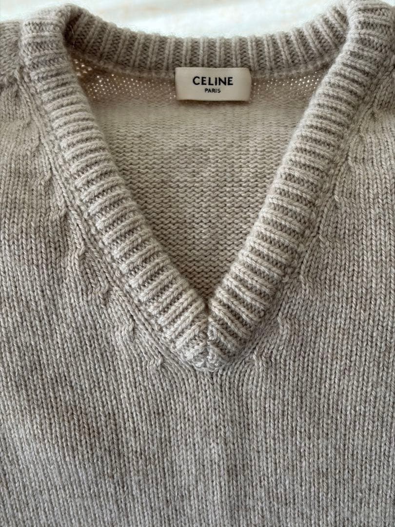 セリーヌ　カシミヤ100%レディースセーター　 ベージュ