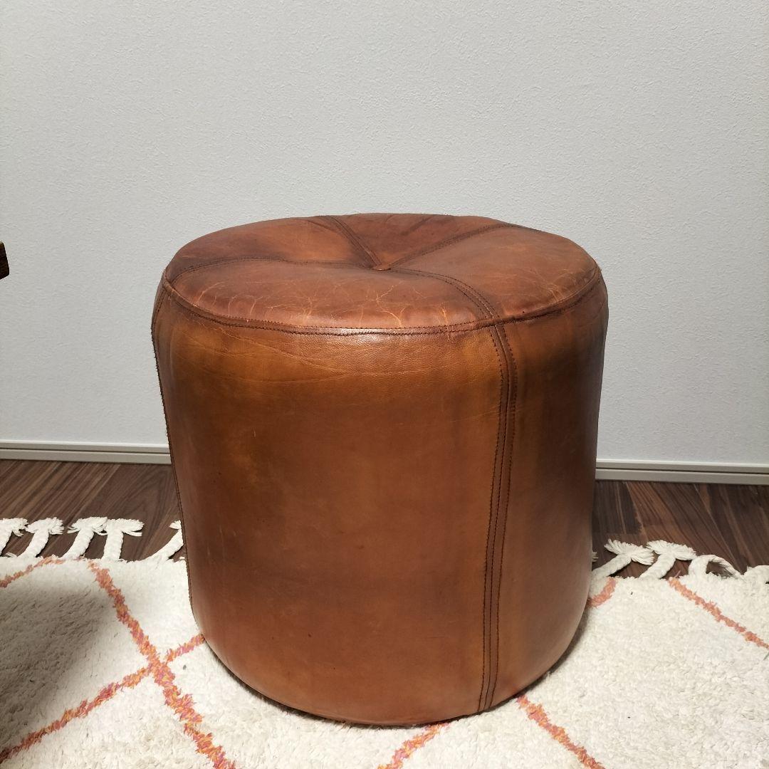 アンティーク レトロ ヴィンテージ レザースツール 展示品(2601C-9)