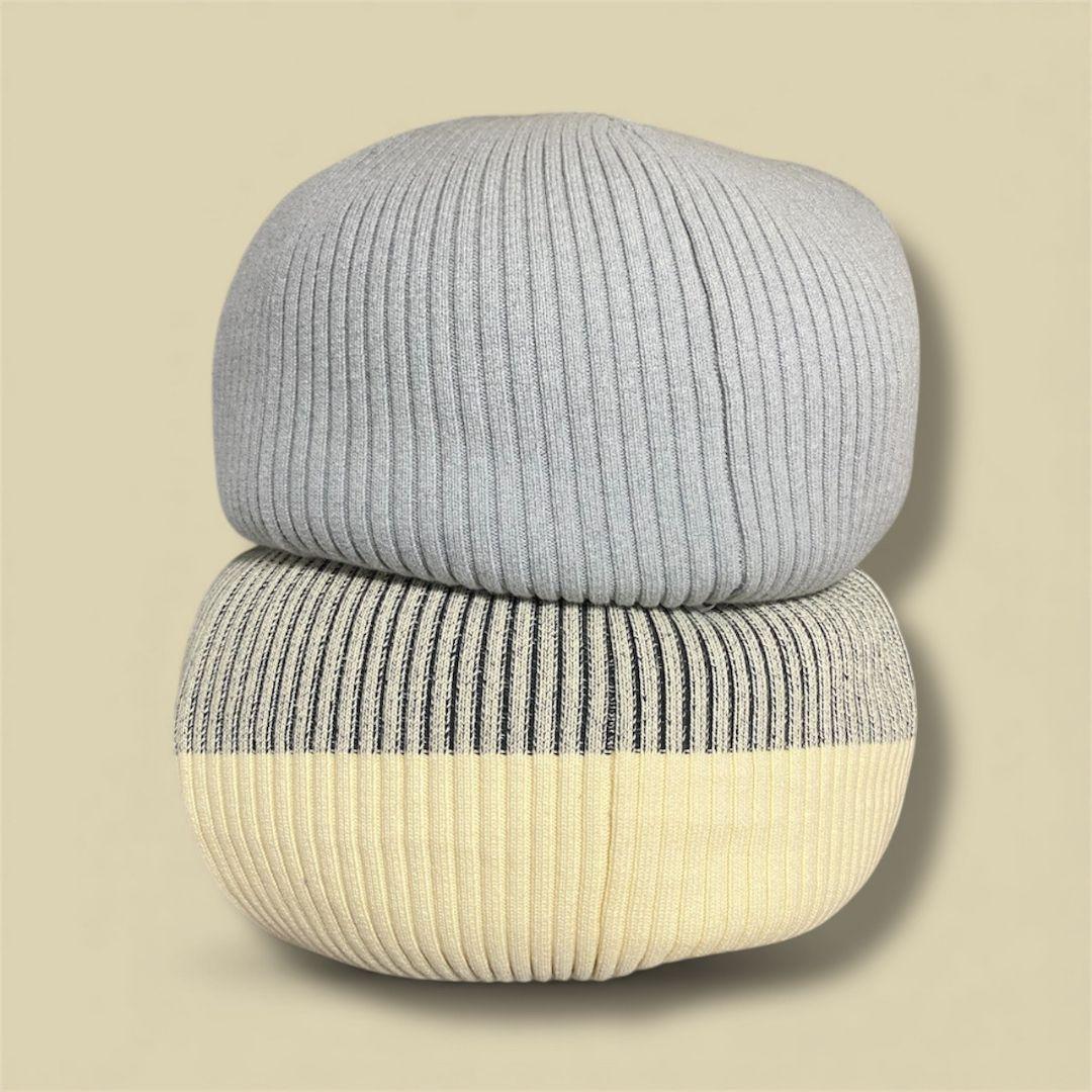 2個セット！美品IDEE MINI PUUF無印良品クッション グレーアイボリー