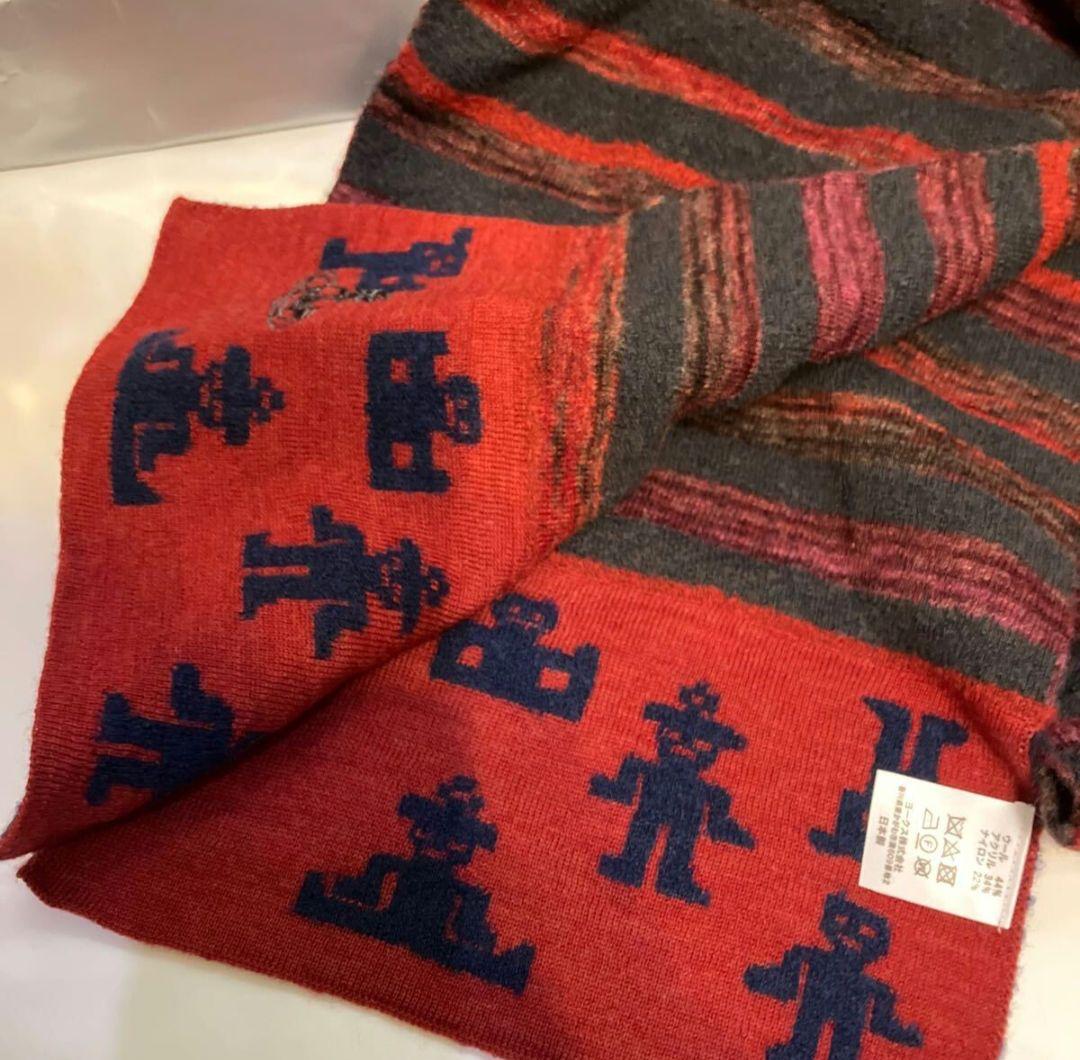Vivienne Westwood マフラー ウールアクリルナイロン 緑赤×紺