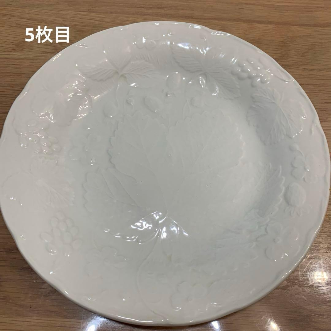 Burleigh 葉と果実の浮彫り皿 約25cm 5枚セット