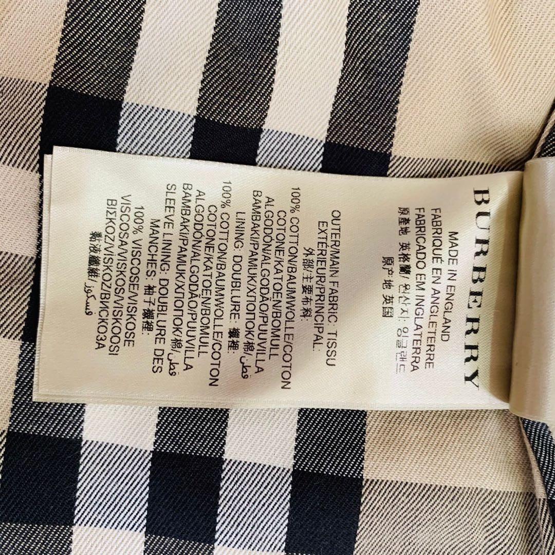 美品 現行 バーバリー ケンジントン トレンチコート ブラック ノバチェック