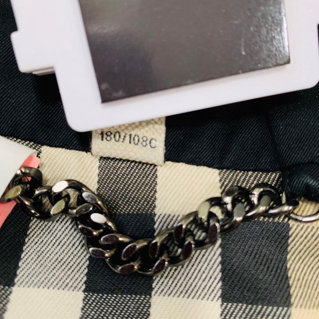 美品 現行 バーバリー ケンジントン トレンチコート ブラック ノバチェック